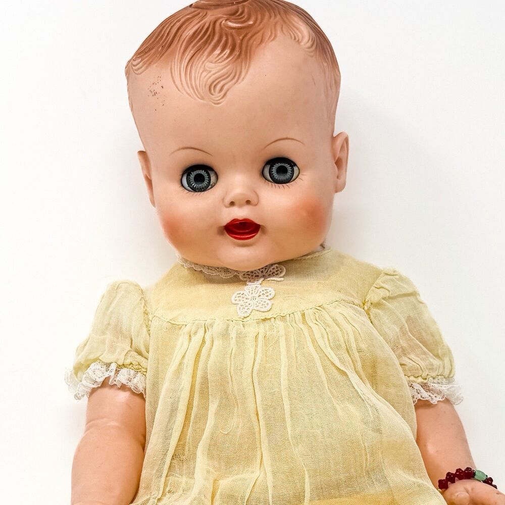 Vintage Allied Eastern Baby Doll 19” AE 576-39 Drink Wet Sleep Eyes 1950s